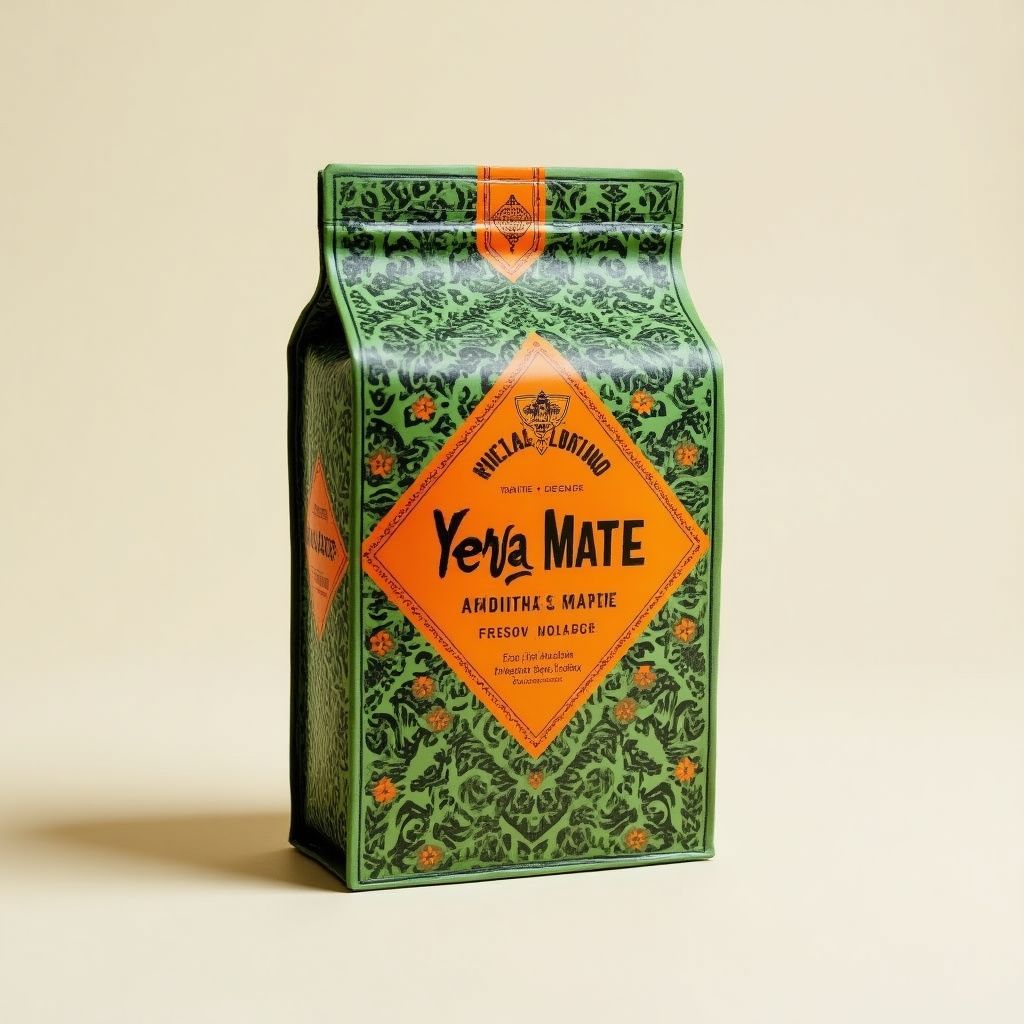 Diseño de packaging para un producto de yerba mate.