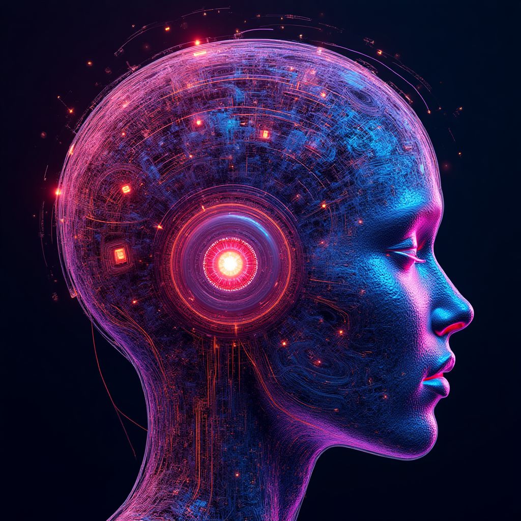 Arte abstracto generado por inteligencia artificial.